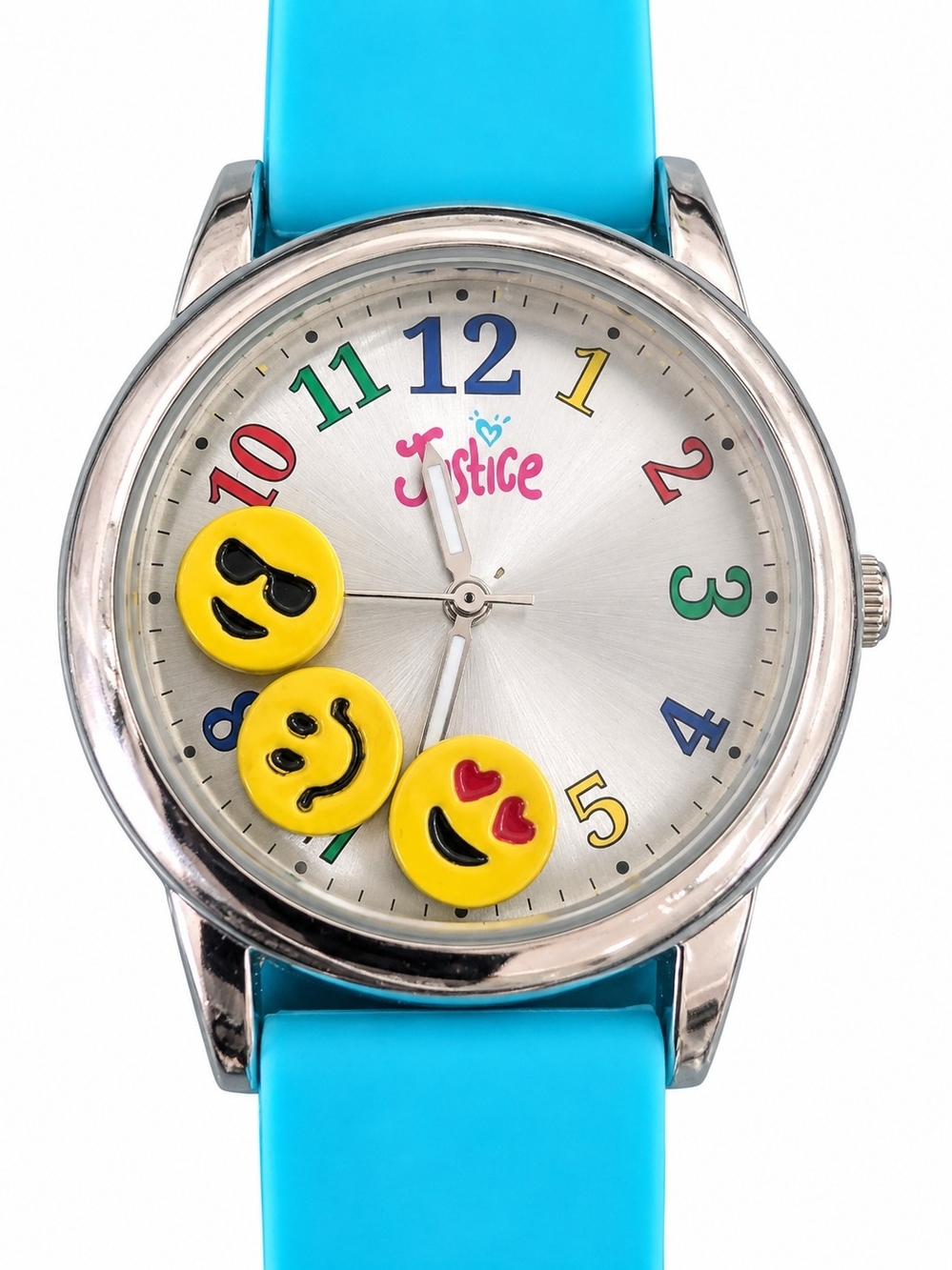 Justice Floating Emoji Watch Blue